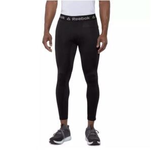 ✨Reebok Men’s Black Heather Varsity Red Compression Sz Medium Pants✨